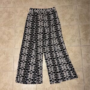 Mimi Chica Split Front Wide Leg Pants M | High Waist Black Floral 29” Waist